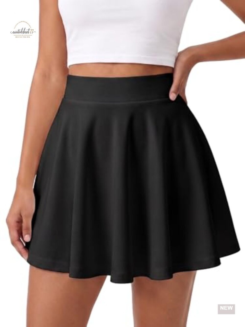 Women's Basic Mini Skirt Flowy A Line High Waisted Skater Skirt